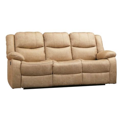 Sofá Reclinable 3 Cuerpos Beige C/Consola Smoke-3