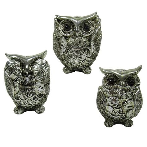 FIGURAS BUHOS CIEGO - SORDO - MUDO C/U   ( 9 x 6 x11 cm) -0