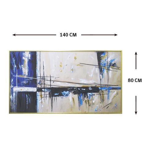 CUADRO ABSTRACTO  BLUE DREAMS (140 x 4 x 80 cm)-2