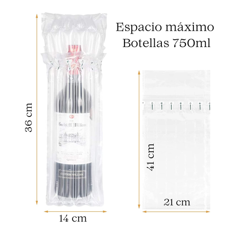 Bolsa De Aire Protector Burbuja De Botellas Vino 3 Unidades-1