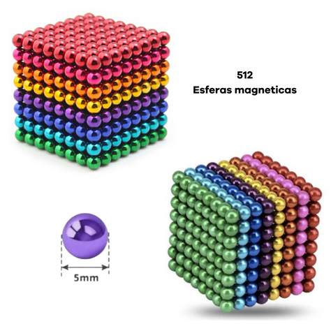 Cubo esferas magneticas 512 bolitas imanes multicolor -1