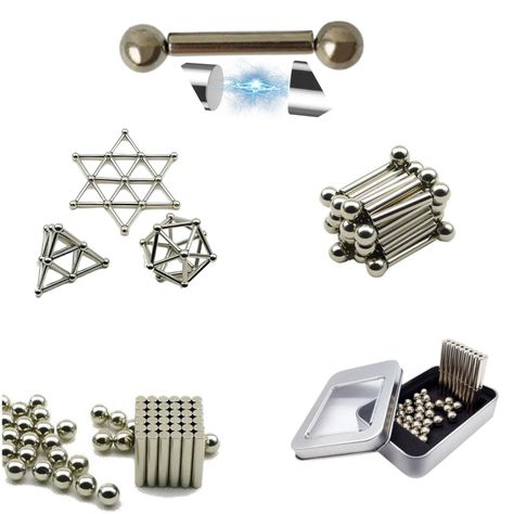 Barras y esferas magneticas 63pz plateadas imanes-2