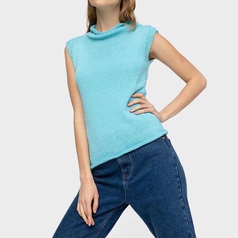 Polera Sin Mangas Cuello de Tortuga-0
