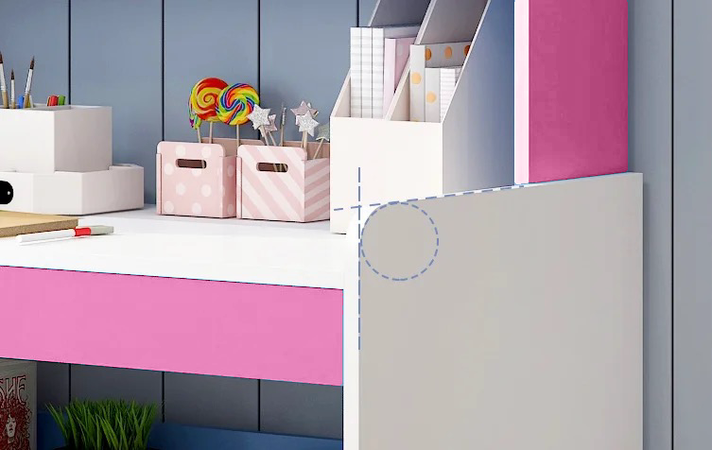 Escritorio Infantil Con Repisas Superiores Rosado-4