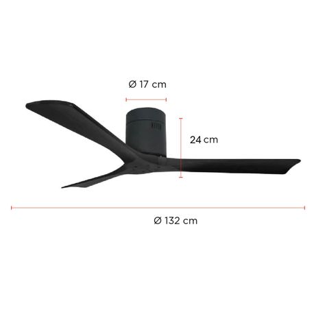 Ventilador de Techo Boston Negro 52” PRIMATERM-1