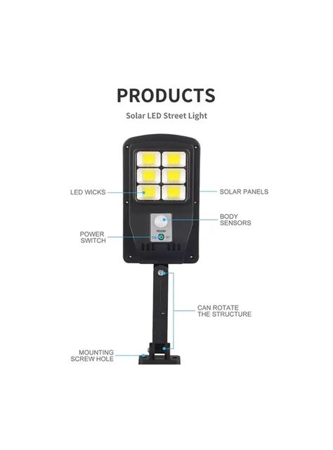 Foco Led Solar 50 Watts Con Sensor De Movimiento 48 COB IP65-2