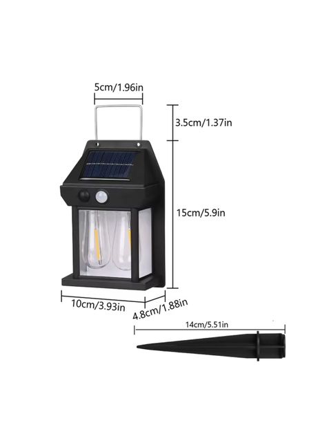 X2 Lámpara Foco Solar Doble Led Sensor De Movimiento Exterior-3