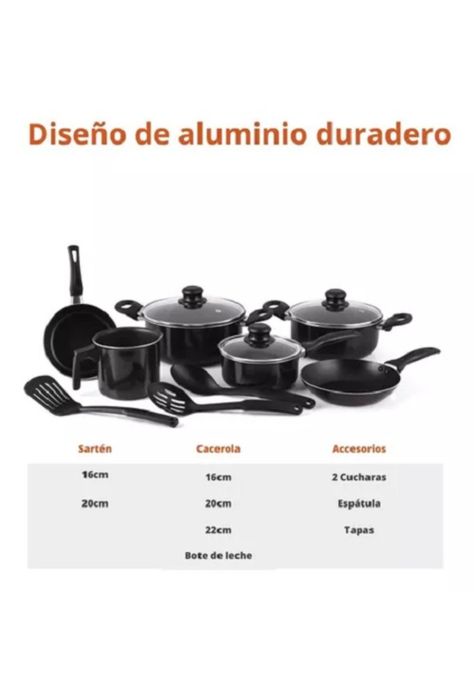Bateria Cocina 12 Piezas Begônia Teflon Antiadherente plata-1