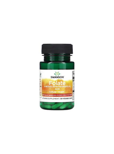 Folato Ácido 5-metiltetrahidrofólico 800 mcg 30 cápsulas Swanson-0