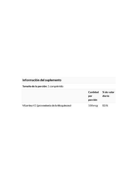 Vitamina K1 100 tabletas 100mcg Swanson-1