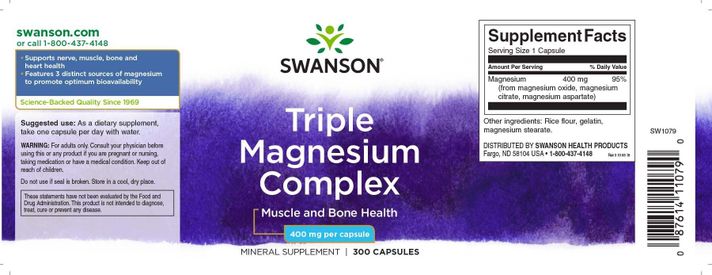 TRIPLE MAGNESIO COMPLEX 400MG 300CAPS SWANSON-1