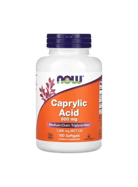 Acido Caprílico 600 mg 100 cápsulas blandas NOW-0