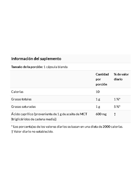 Acido Caprílico 600 mg 100 cápsulas blandas NOW-1