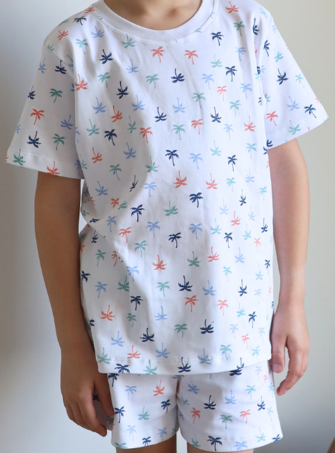 Pijama corto niño palmeras de colores-1