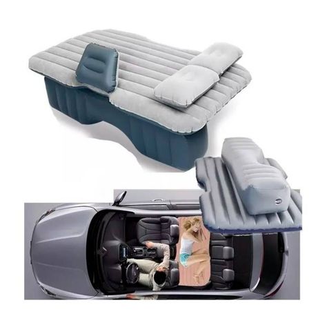 Colchón Inflable Con Compresor 12v Y 2 Almohadas Para Auto-1