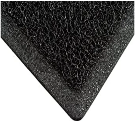 Limpiapiés Alfombra PVC Rizado Grande 60x90 cm 12 mm Negro/Con terminación-0