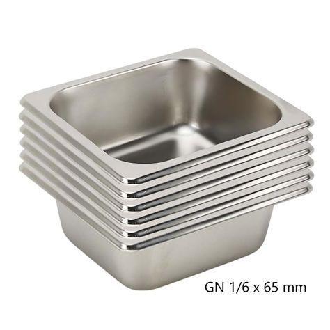 Pack 6 Depósitos Gastro GN 1/6 x 65 mm Acero Inox-2