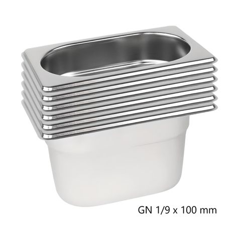 Pack 6 Depósitos Gastro GN 1/9 x 100 mm Acero Inox-3