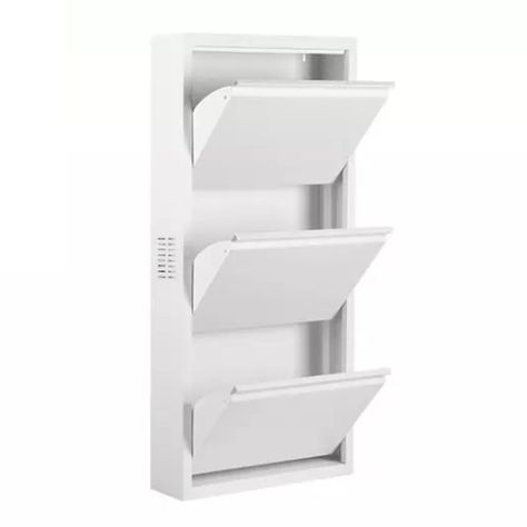 Mueble Zapatero Mural 103x65x15 cm. 3 Cajones Blanco-0