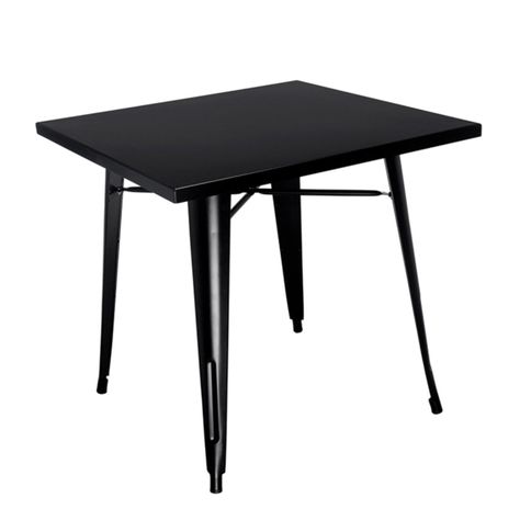 Mesa Tolix Negro Mate 80 x 80 Cm. Cubierta Acero-0