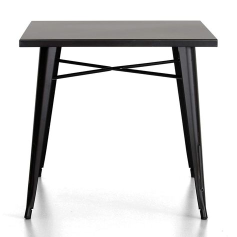 Mesa Tolix Negro Mate 80 x 80 Cm. Cubierta Acero-1