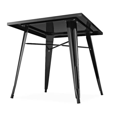Mesa Tolix Negro Mate 80 x 80 Cm. Cubierta Acero-2