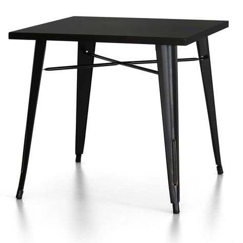 Mesa Tolix Negro Mate 80 x 80 Cm. Cubierta Acero-4