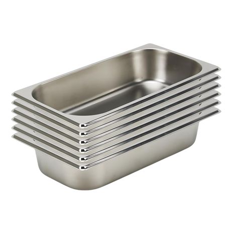 Pack 6 Depósitos Gastro GN 1/3 x 65 mm Acero Inox-0