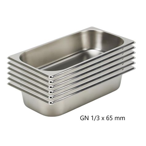 Pack 6 Depósitos Gastro GN 1/3 x 65 mm Acero Inox-4