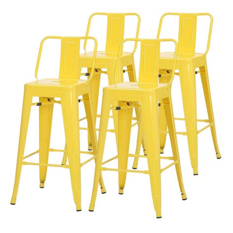 Pack 4 Unidades Silla Alta Tolix Amarillo-0