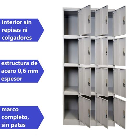 Locker Casillero metálico 3 Cuerpos 12 Puertas-3