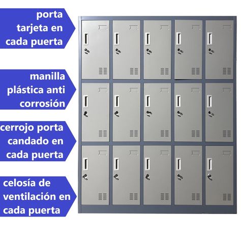 Locker Casillero Metálico 5 cuerpos 15 puertas-2