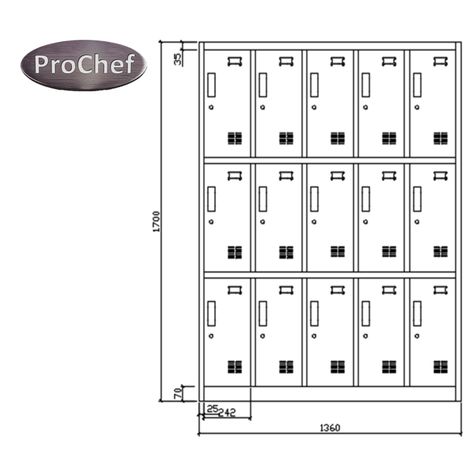 Locker Casillero Metálico 5 cuerpos 15 puertas-5