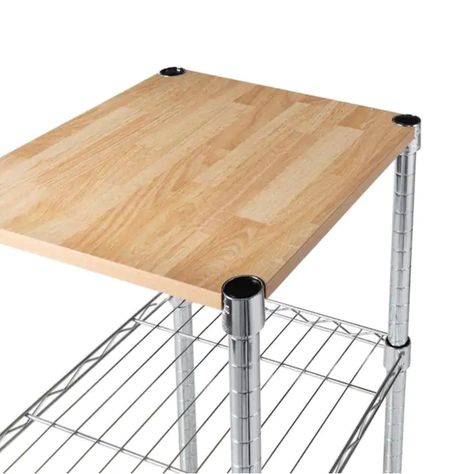 Mesa de apoyo 35x35x70 cm Acero Cromado Cubierta MDF-4