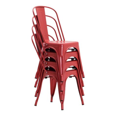 Pack 4 Unidades Silla Tolix Rojo Brillante-1