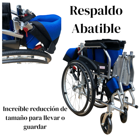 Silla de Ruedas Aluminio Ultra Liviano Aro 20-Azul-3