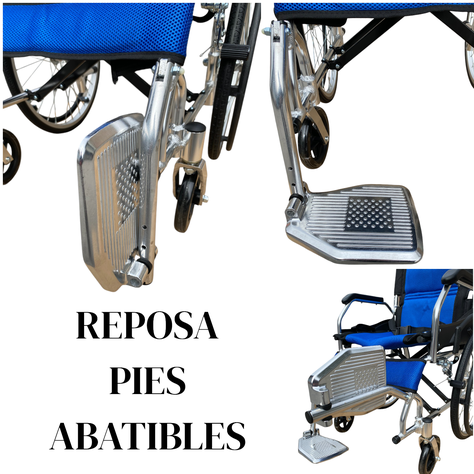 Silla de Ruedas Aluminio Ultra Liviano Aro 20-Azul-4