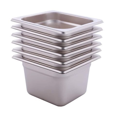 Pack 6 Depósitos Gastro GN 1/6 x 150 mm Acero Inox-0