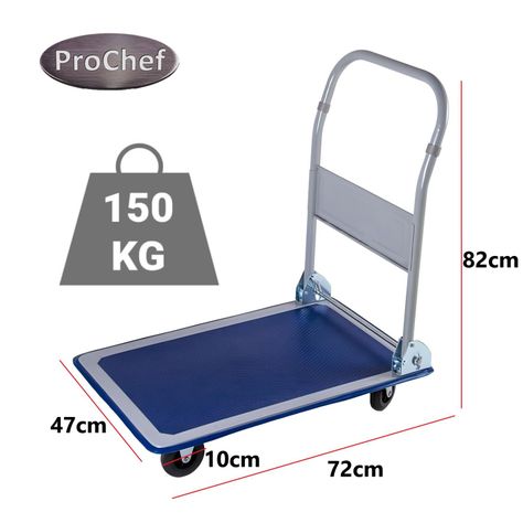 Carro de Acero para 150 kg. Plegable. 72x47 cm.-4