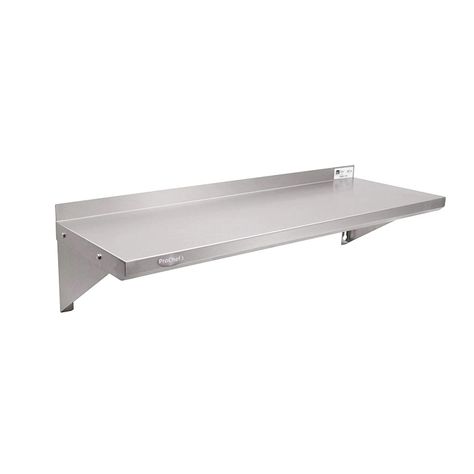Repisa Mural Lisa 120x30 cm Acero Inoxidable WS-1200-0