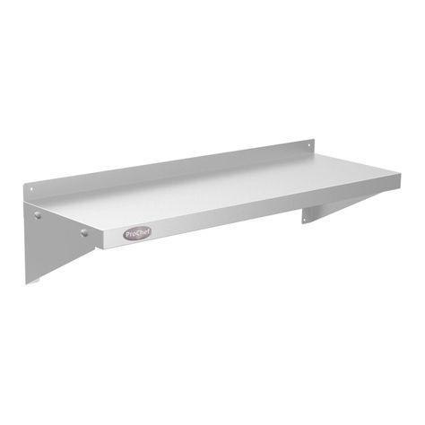 Repisa Mural Lisa 120x30 cm Acero Inoxidable WS-1200-1