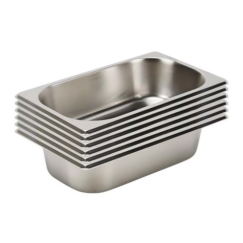 Pack 6 Depósitos Gastro GN 1/4 x 65 mm Acero Inox-0