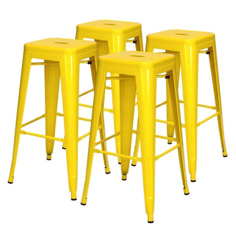 Pack 4 Unidades Piso Alto Tolix Amarillo-0