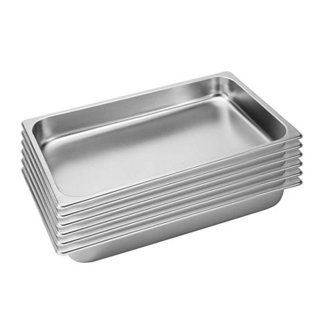 Pack 6 Depósitos Gastro GN 1/1 x 65 mm Acero Inox-0