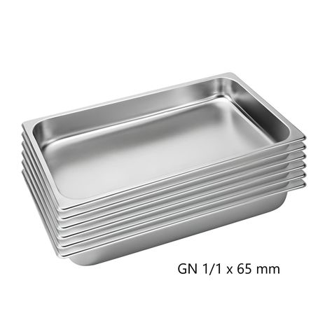 Pack 6 Depósitos Gastro GN 1/1 x 65 mm Acero Inox-2