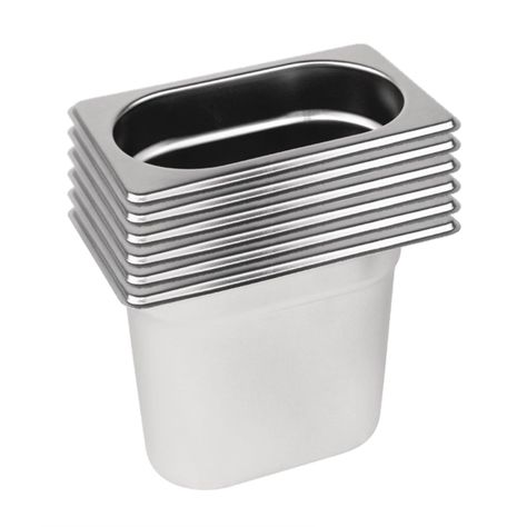 Pack 6 Depósitos Gastro GN 1/9 x 150 mm Acero Inox-0