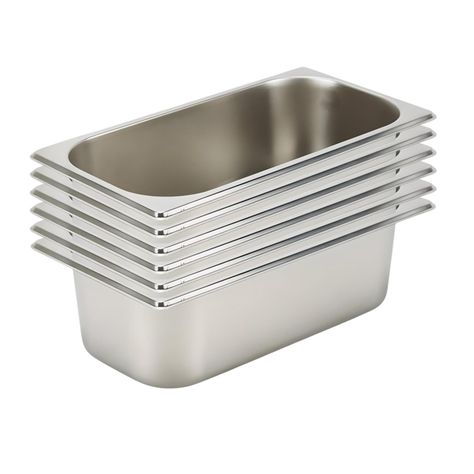 Pack 6 Depósitos Gastro GN 1/3 x 100 mm Acero Inox-0