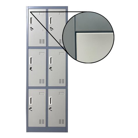 Locker Casillero metálico 2 Cuerpos 6 Puertas-4