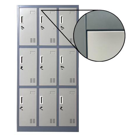 Locker Casillero metálico 3 Cuerpos 9 Puertas-4