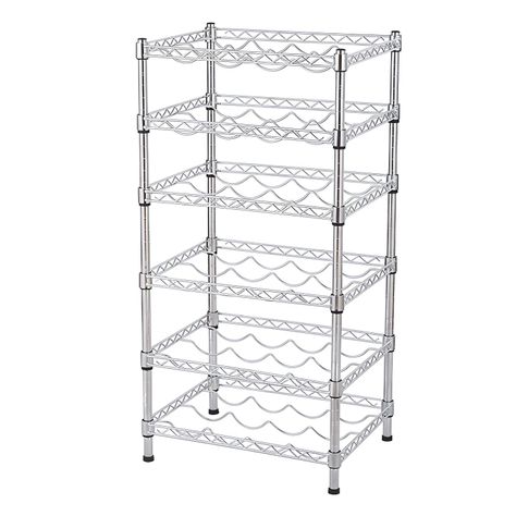 Estante Cromado 45x35x90 cm. Cava 24 a 42 Botellas de Vino-7
